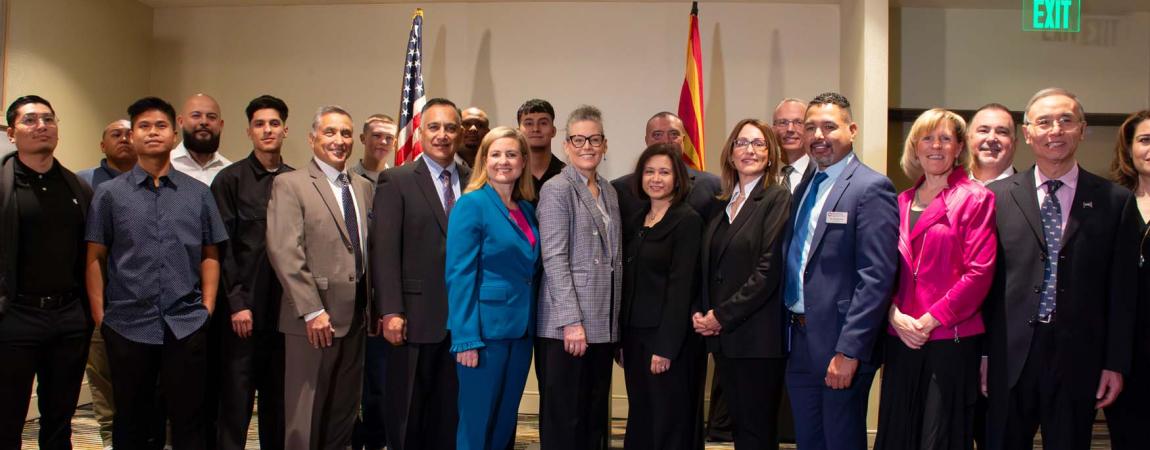 Governor Hobbs with TSMC Arizona and Mayor Kate Gallego accouning the Registered Technician Apprenticeship Program expansion.