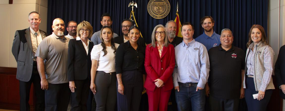 Governor Katie Hobbs with BuildItAZ apprentices and program leaders