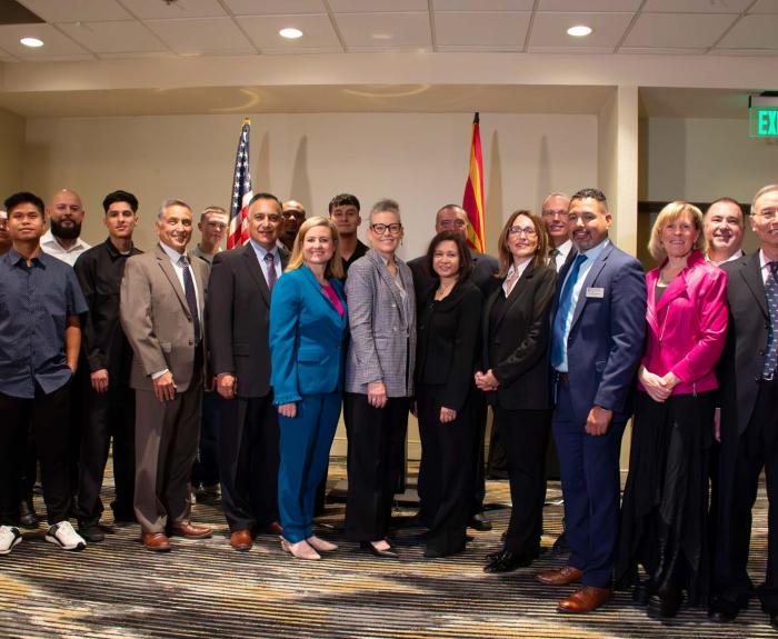 Governor Hobbs with TSMC Arizona and Mayor Kate Gallego accouning the Registered Technician Apprenticeship Program expansion.