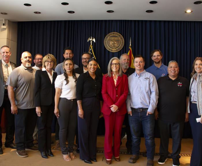 Governor Katie Hobbs with BuildItAZ apprentices and program leaders