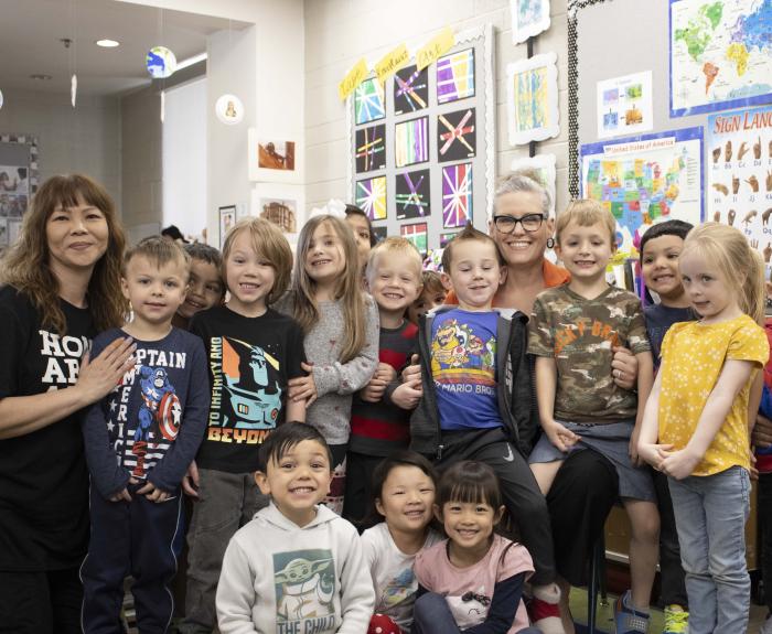 Classroom Photo with Governor Hobbs.